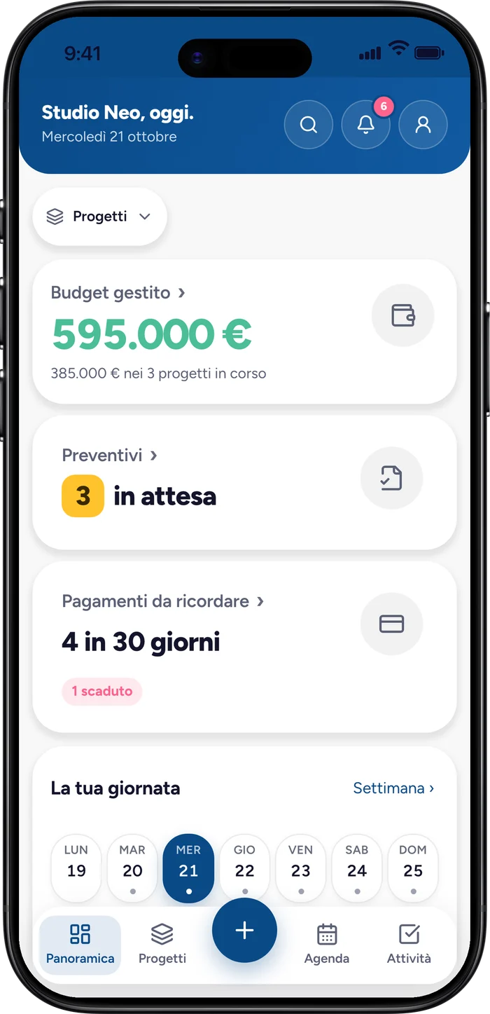 Simple Studio su iPhone: la panoramica con gli impegni di oggi